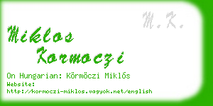 miklos kormoczi business card